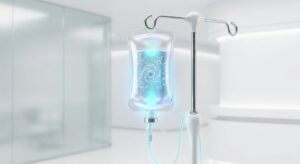 산부인과 영양수액 요법 컨셉 3D 일러스트